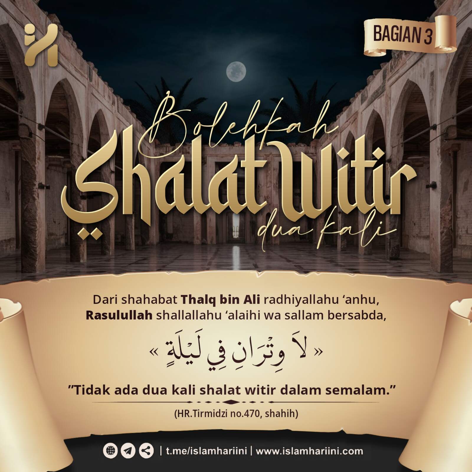 Bolehkah Shalat Witir Dua Kali