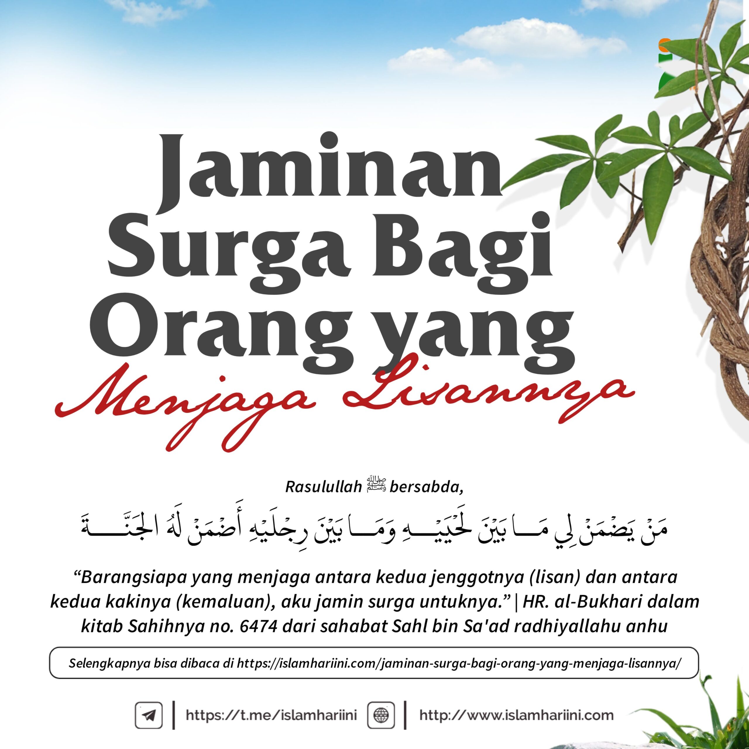 Jaminan Surga bagi orang yang Menjaga Lisannya